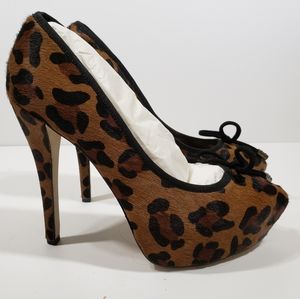 Bebe Kardashian Mena Calf Hair Fur Heel